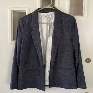 Kensie- Navy Rebekah Textured Plaid Blazer